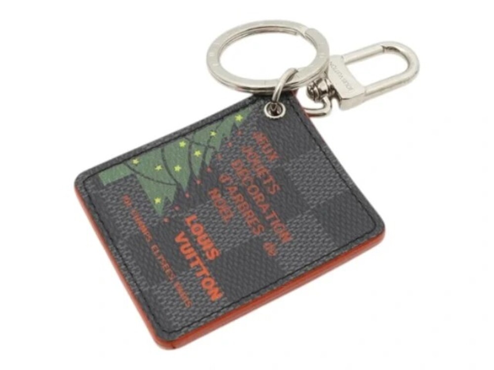 7536 - Louis Vuitton Porte-Clés Illustr Graphite Christmas Key Holder Black